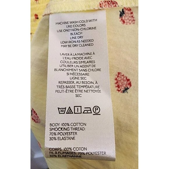 NWT Size Large Free People Lavender Daze Smocked Waist Dress Strawberry Print - Picture 7 of 8